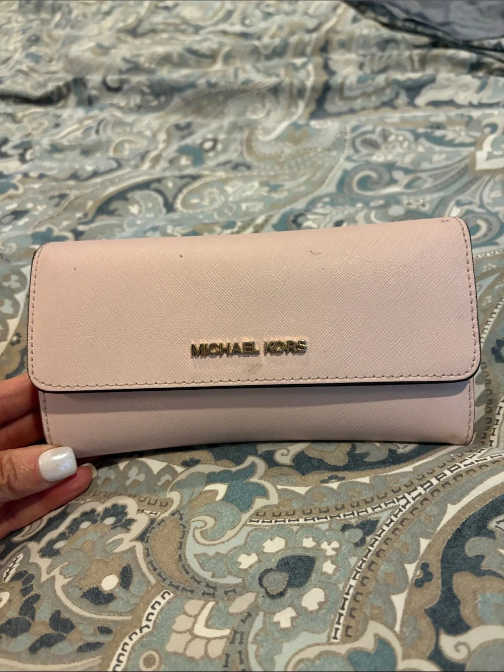 Michael Kors Light Pink Charlotte Leather Tote with Matching Wallet